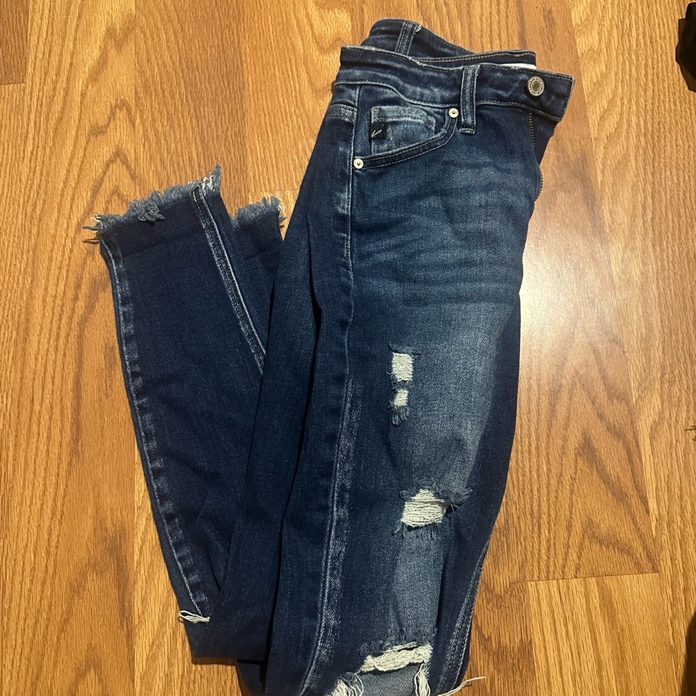 Kancan Distressed Dark Blue Women's Jeans